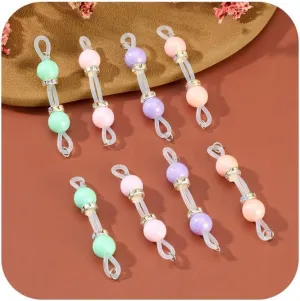 4 Pairs Handmade Fake Nipple Rings,Adjustable Nipple Nooses with 8mm Silicone Multicolor Beads and Barbells,Non-Piercing Faux Nipple Piercing Comfortable Everyday Wear Cute Body Jewelry