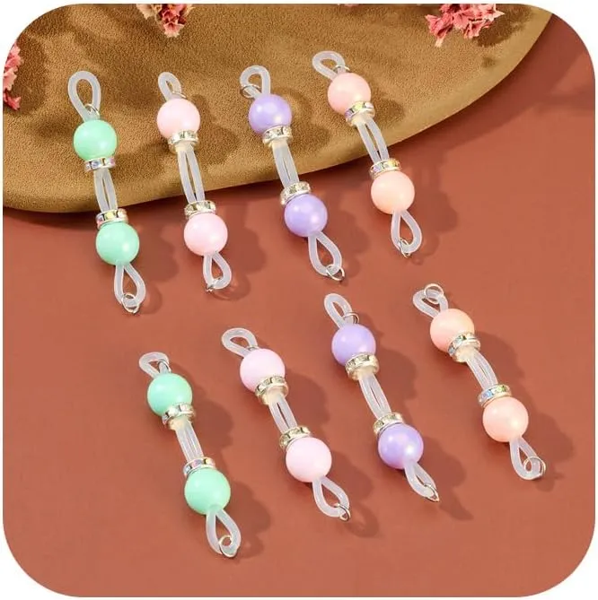 4 Pairs Handmade Fake Nipple Rings,Adjustable Nipple Nooses with 8mm Silicone Multicolor Beads and Barbells,Non-Piercing Faux Nipple Piercing Comfortable Everyday Wear Cute Body Jewelry