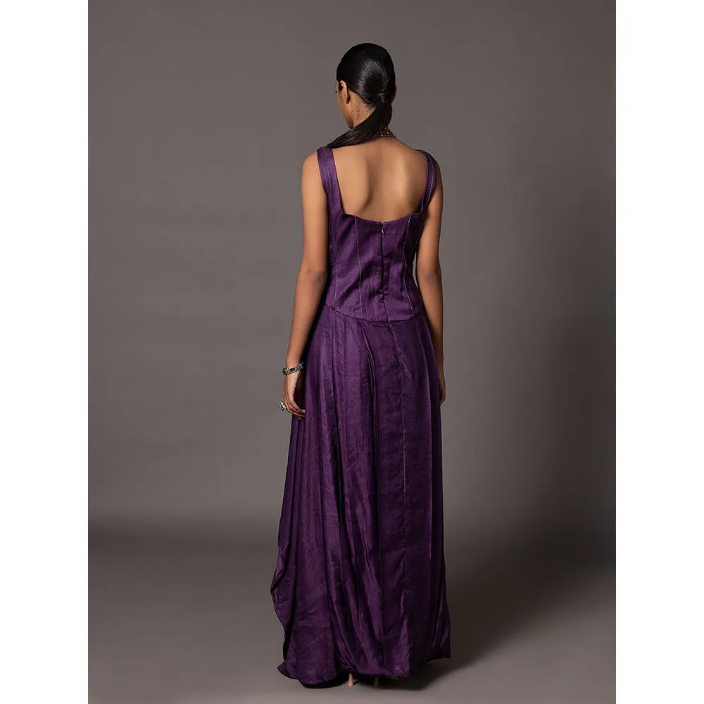 A Humming Way Roma Purple Corset Gown