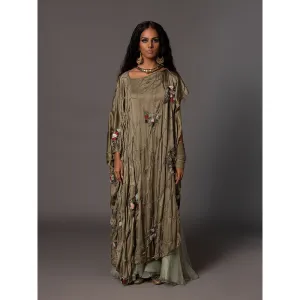 A Humming Way Topiary Gold Kaftan and Flared Pant (Set of 2)