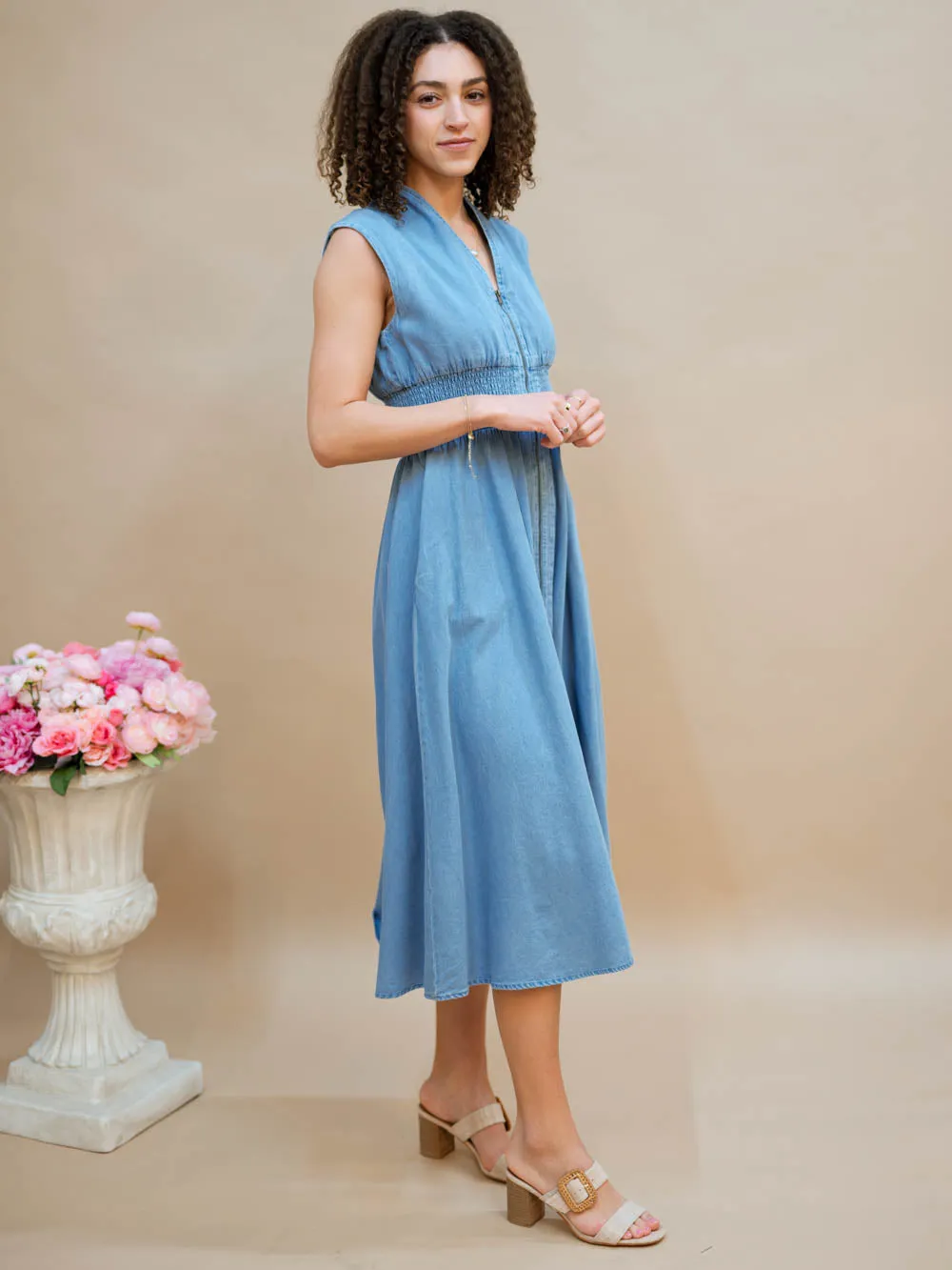 Alba Denim Midi Dress