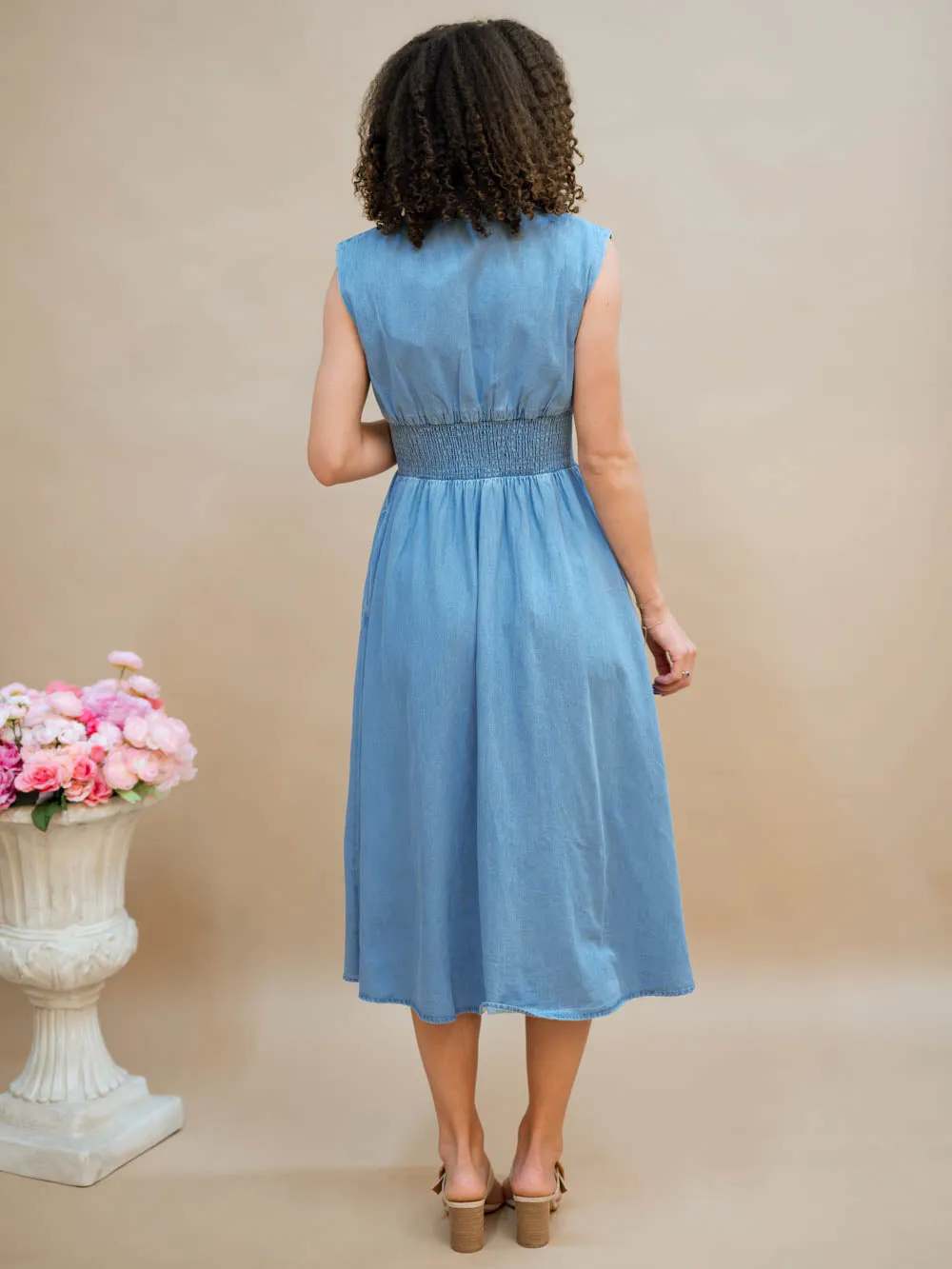 Alba Denim Midi Dress