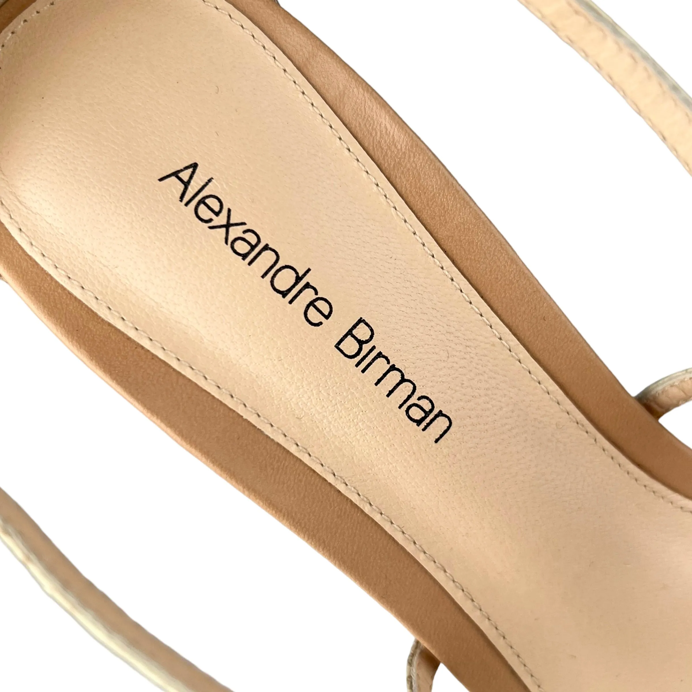Alexandre Birman Nude Suede & White Snakeskin Strappy Sandals