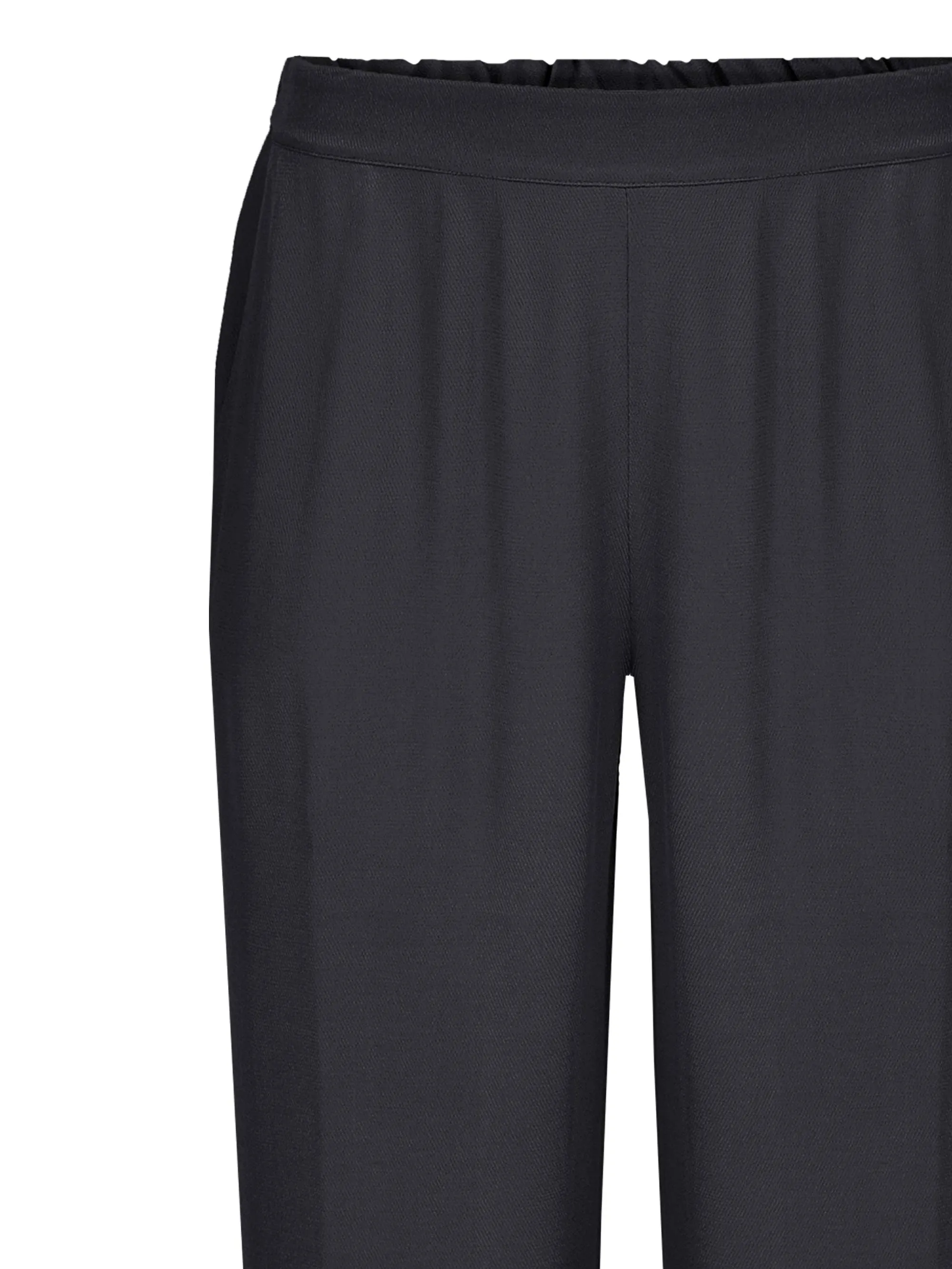 Black Cropped Trousers With Pocket
