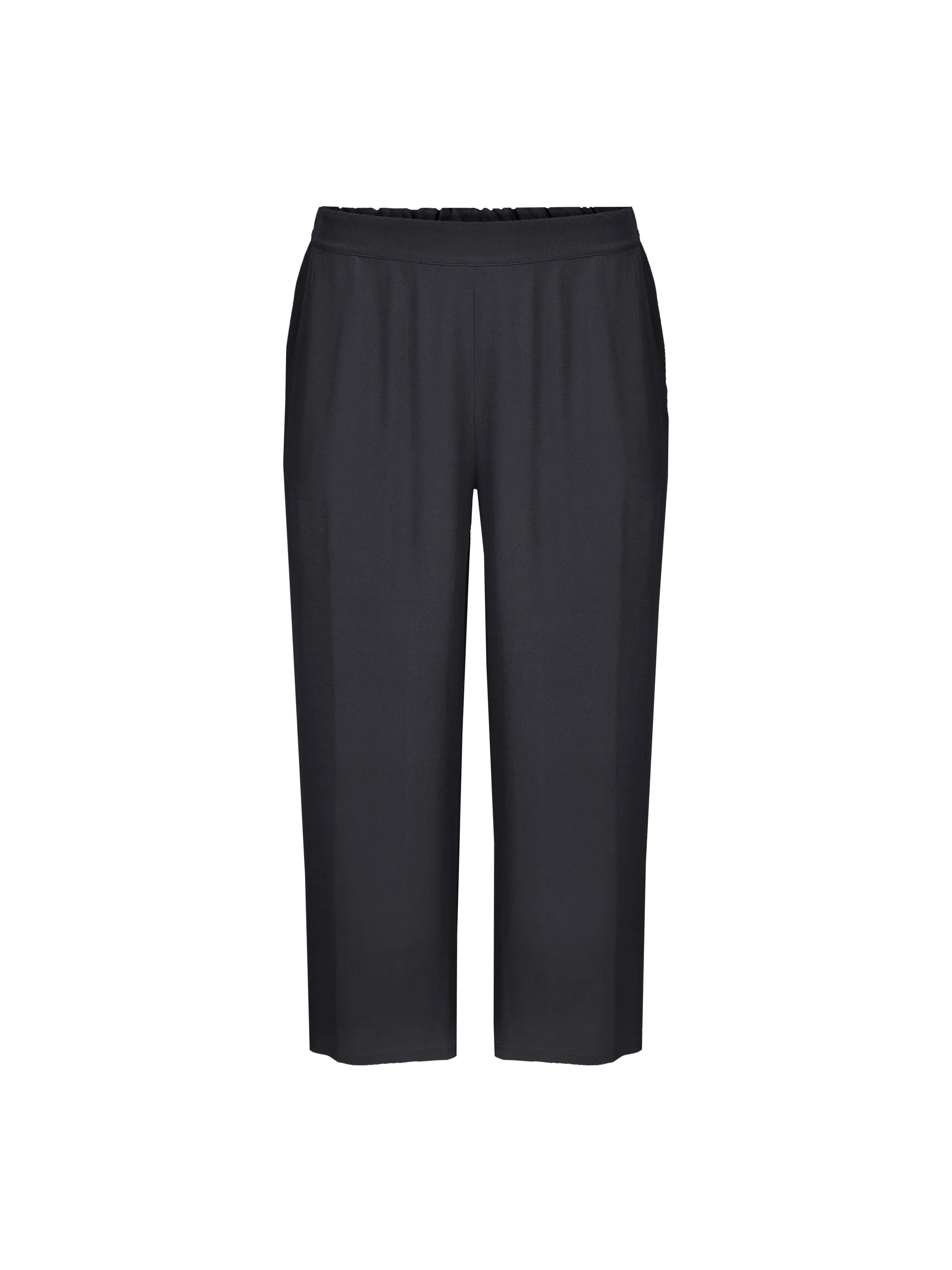 Black Cropped Trousers With Pocket