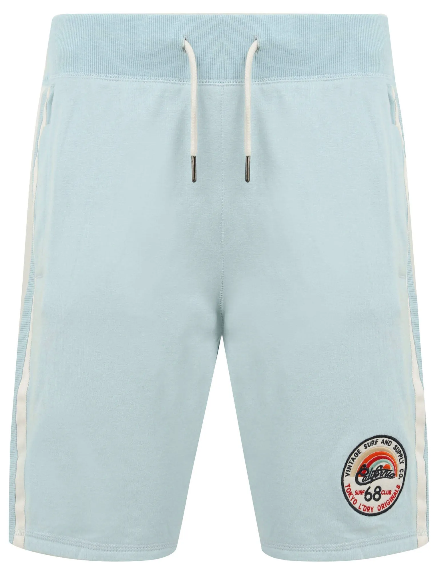 Cali Beach Applique Jogger Shorts in Angel Falls Blue - Tokyo Laundry