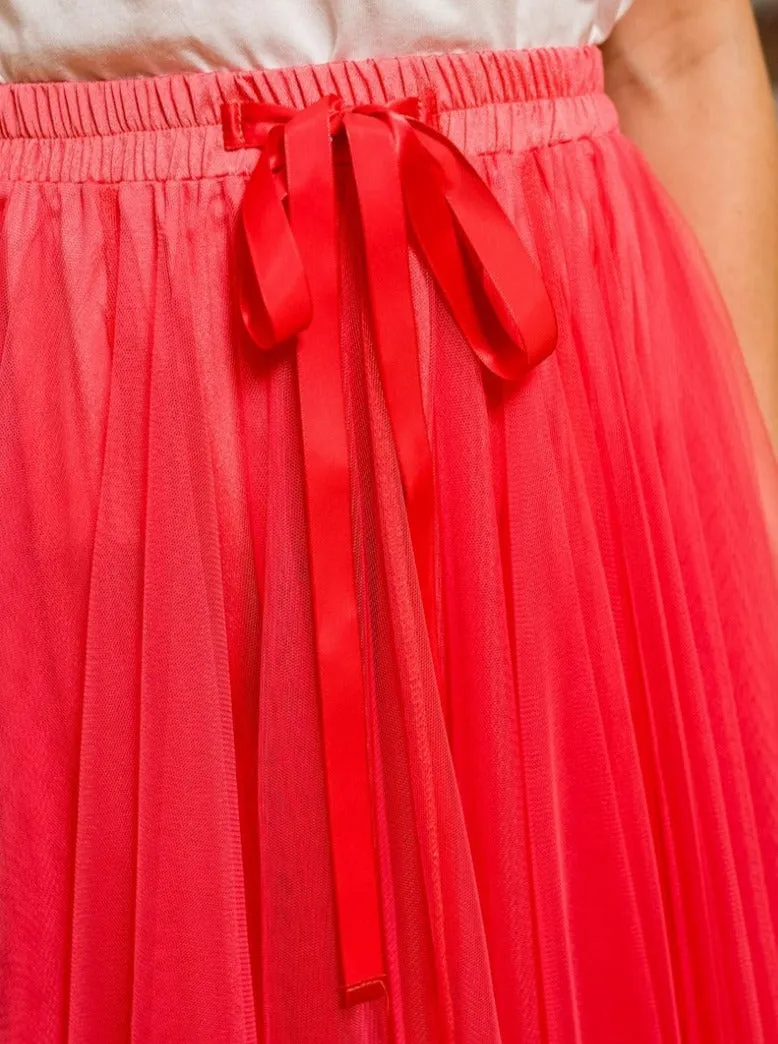 Carrie Tulle Skirt Coral