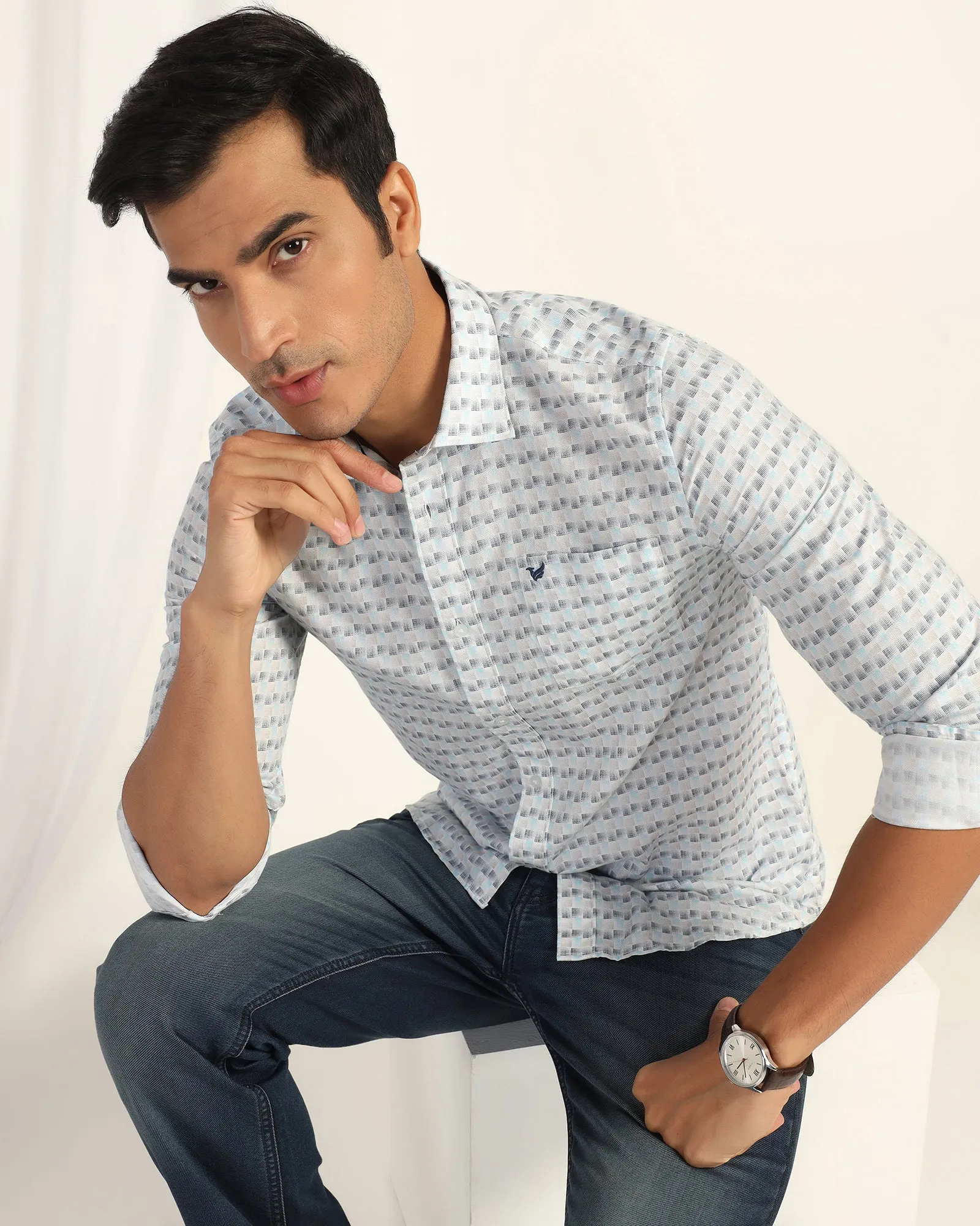 Casual White Printed Shirt - Felip