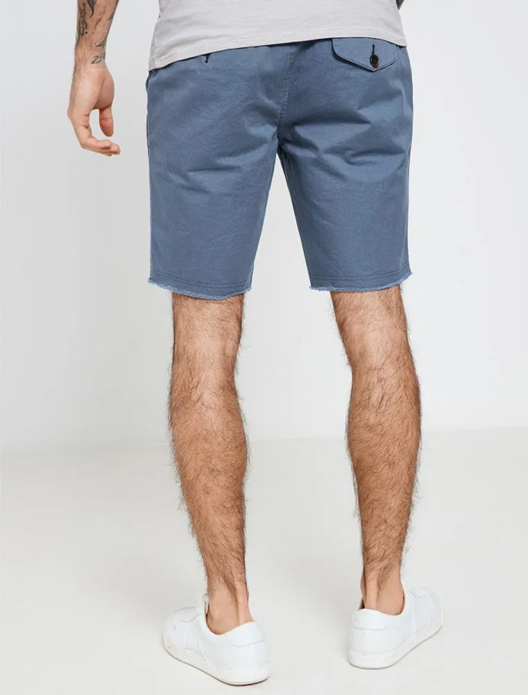 Chester Raw Hem Chino Shorts in Powder Blue