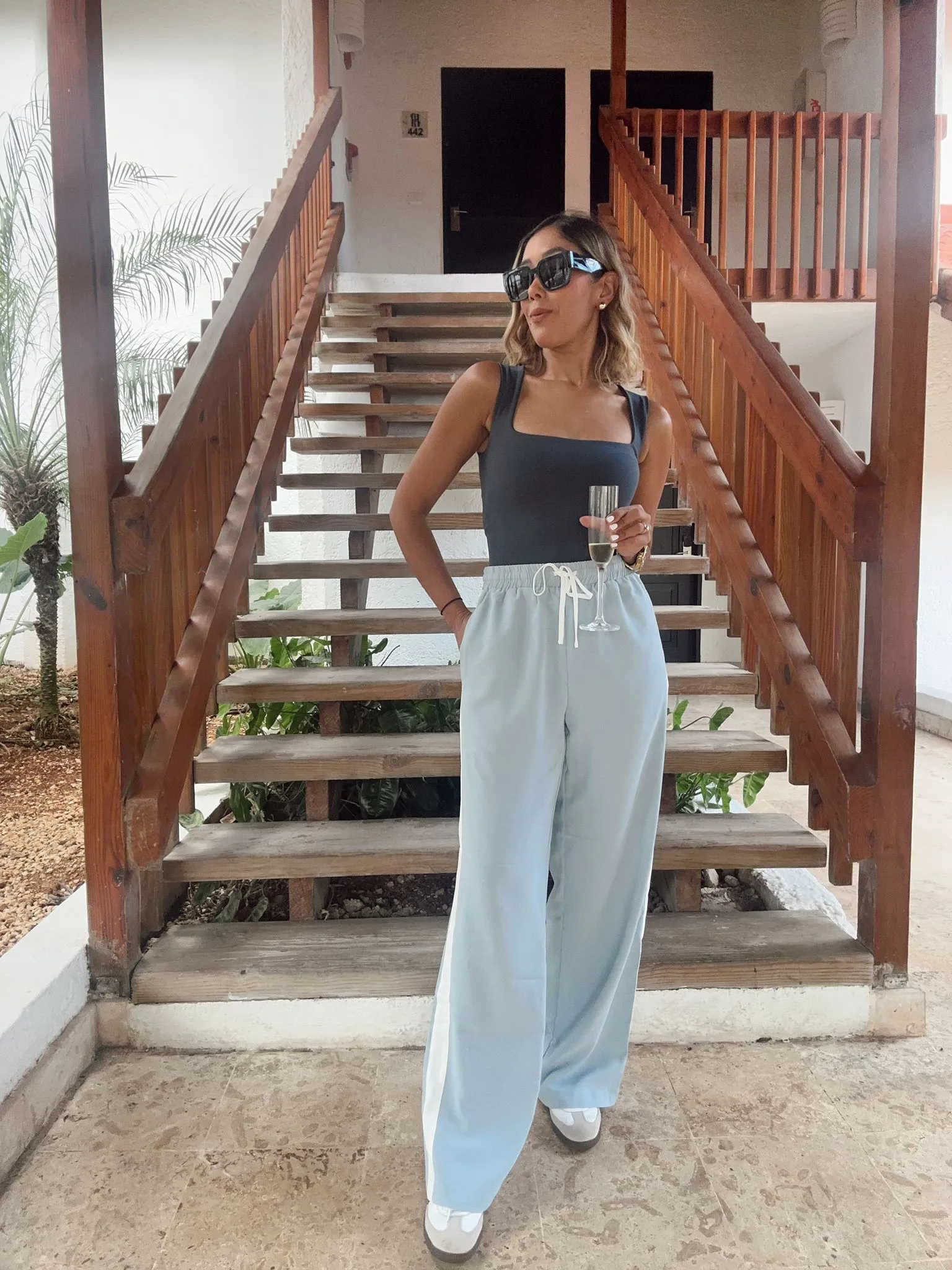 Coco and Sky Striped Wide Leg Pants