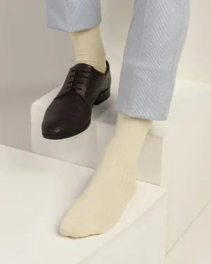 Cotton Beige Jacquard Socks - Thai