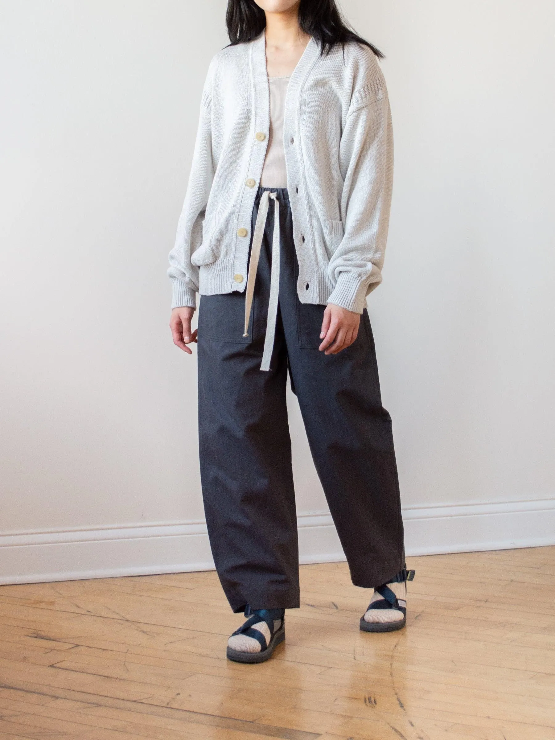 Cotton Linen Canvas Easy Trousers - Deep Gray