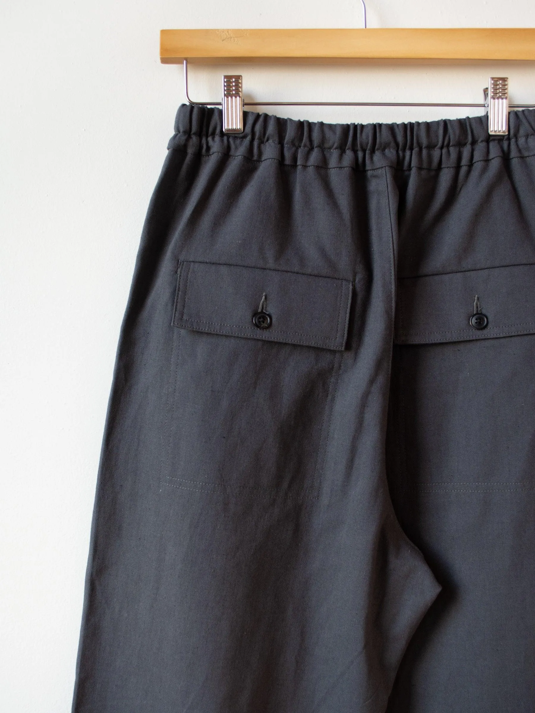 Cotton Linen Canvas Easy Trousers - Deep Gray
