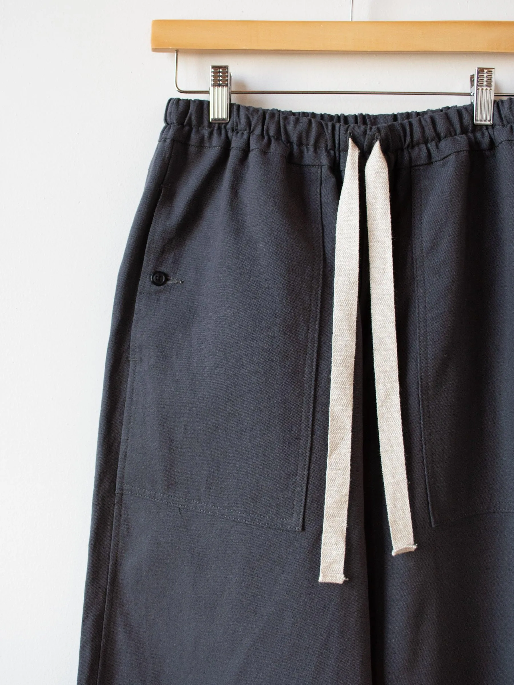 Cotton Linen Canvas Easy Trousers - Deep Gray