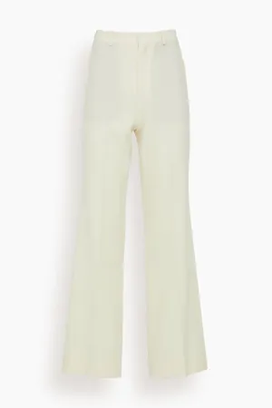 Credo Wool Straight Trousers in Cream