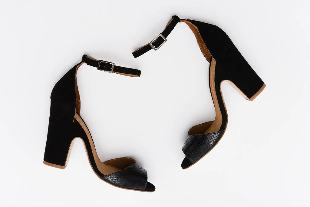 DORA Black Snake High Heels