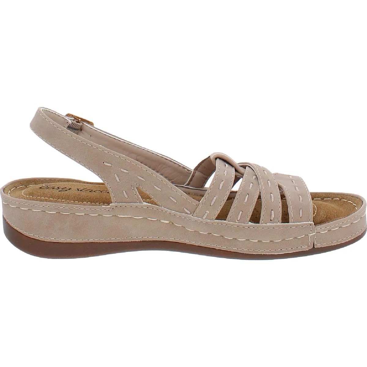 Easy Street Womens Kehlani  Wedge Cushion Insole Slingback Sandals