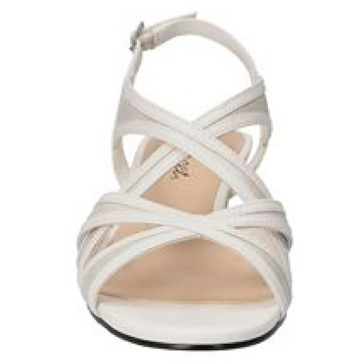 Easy Street Womens Tristen Faux Leather Shimmer Heel Sandals