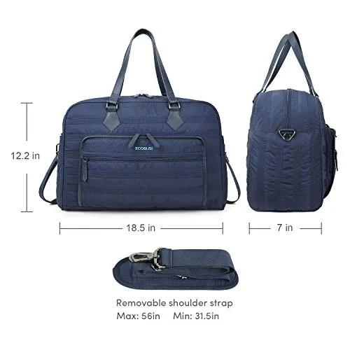 ECOSUSI Weekender Bag Travel Duffle Bag Overnight Bag Carry-on with Trolley Sleeve Fit up to 15.6