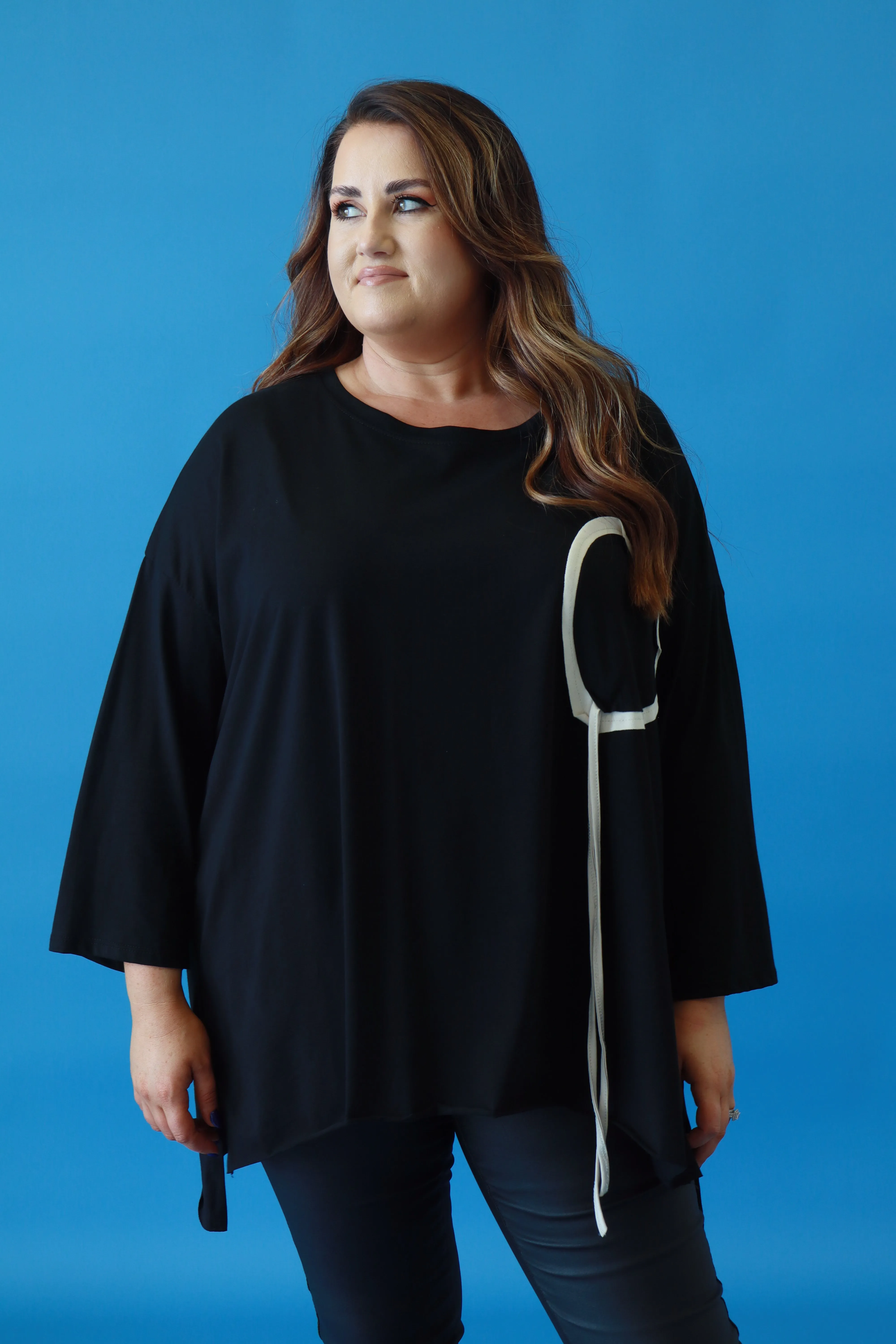 Emily Heart Top in Black
