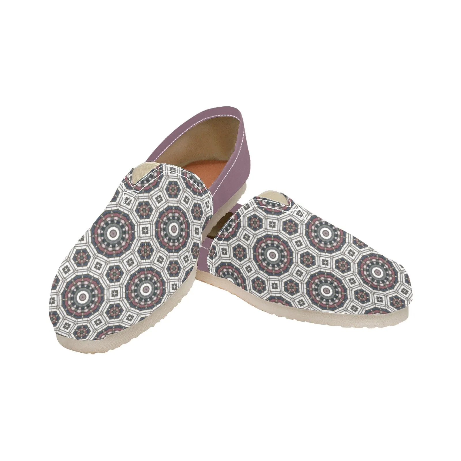 Espadrilles Canvas Carnival Tiles Gray and Plum