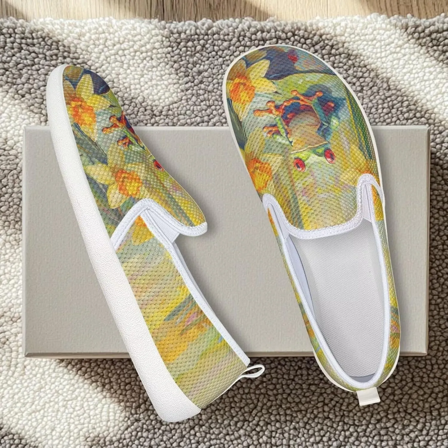 Flag Shoes Casual Walking Shoes Women's Shoes Flats Wide Sneakers Mesh Flats