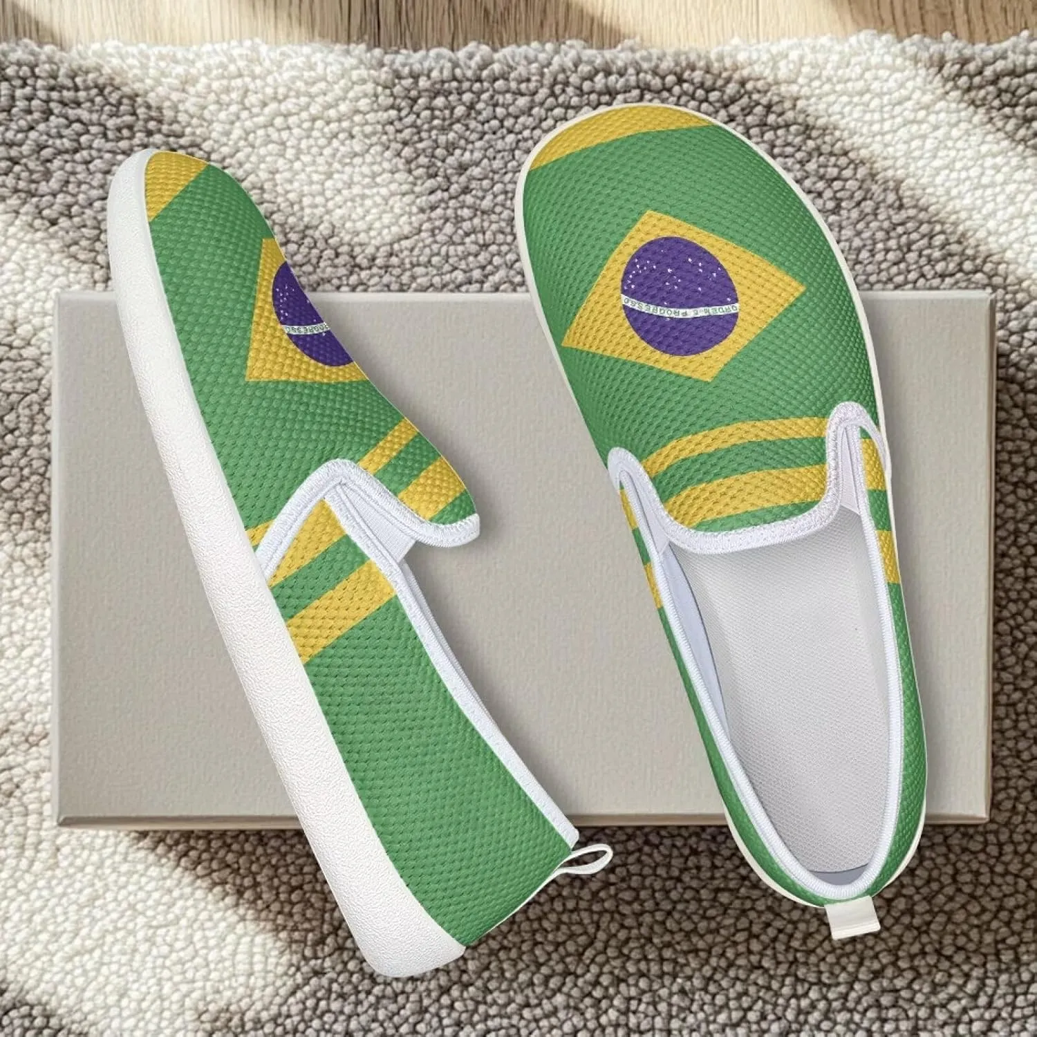 Flag Shoes Casual Walking Shoes Women's Shoes Flats Wide Sneakers Mesh Flats