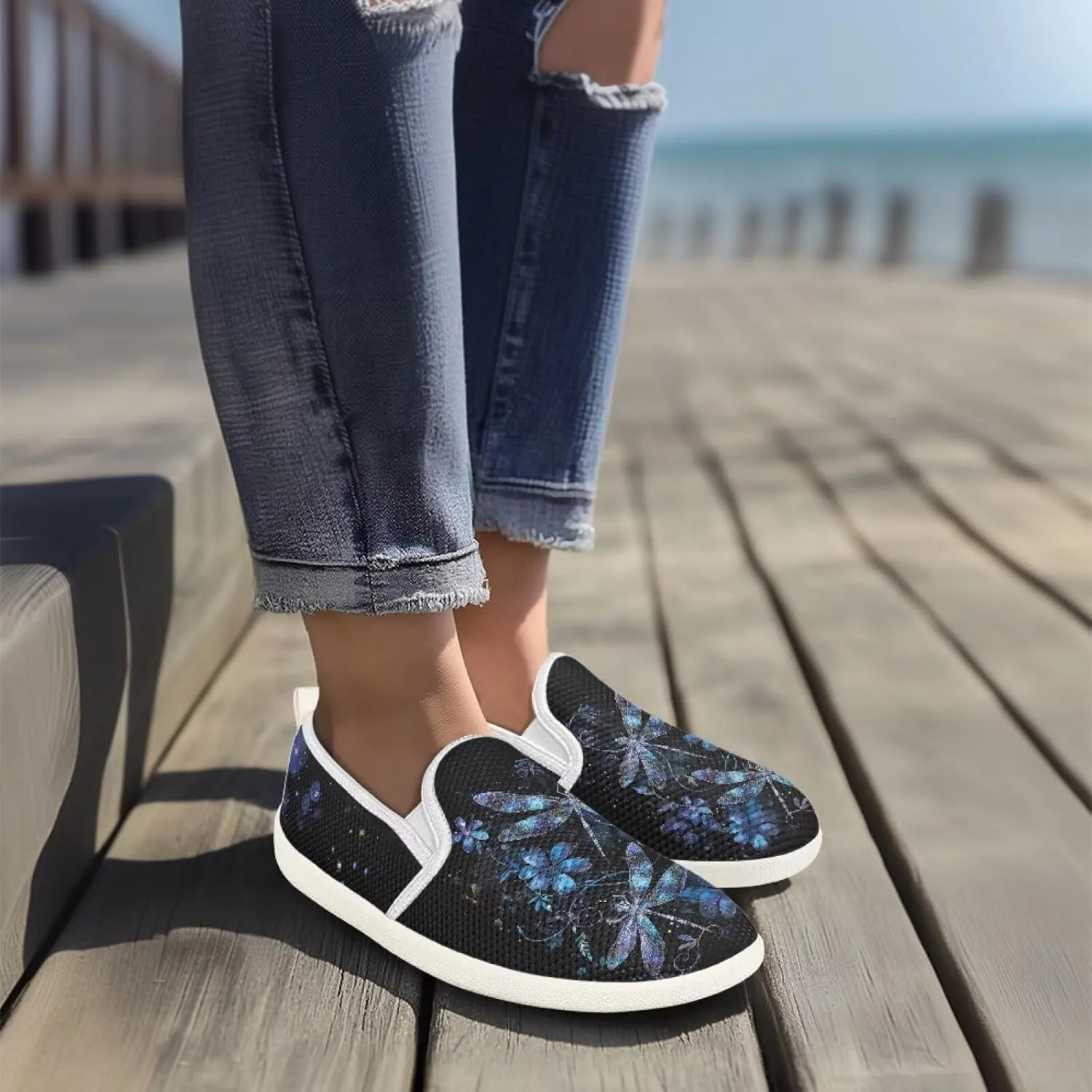 Flag Shoes Casual Walking Shoes Women's Shoes Flats Wide Sneakers Mesh Flats