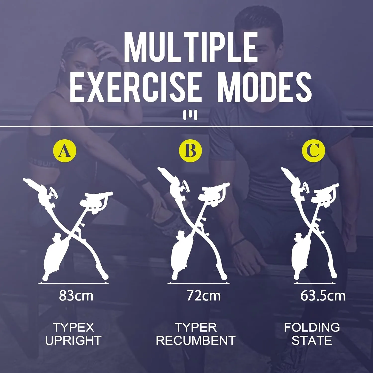 FLEXIRIDE 3-IN-1 FOLDING EXERCISE BIKE | VERSATILE UPRIGHT & RECUMBENT MAGNETIC BIKE | HOME CARDIO TRAINER WITH BACK REST, SENSORS & ARM RESISTANCE | SUPPORTS UP TO 120KG