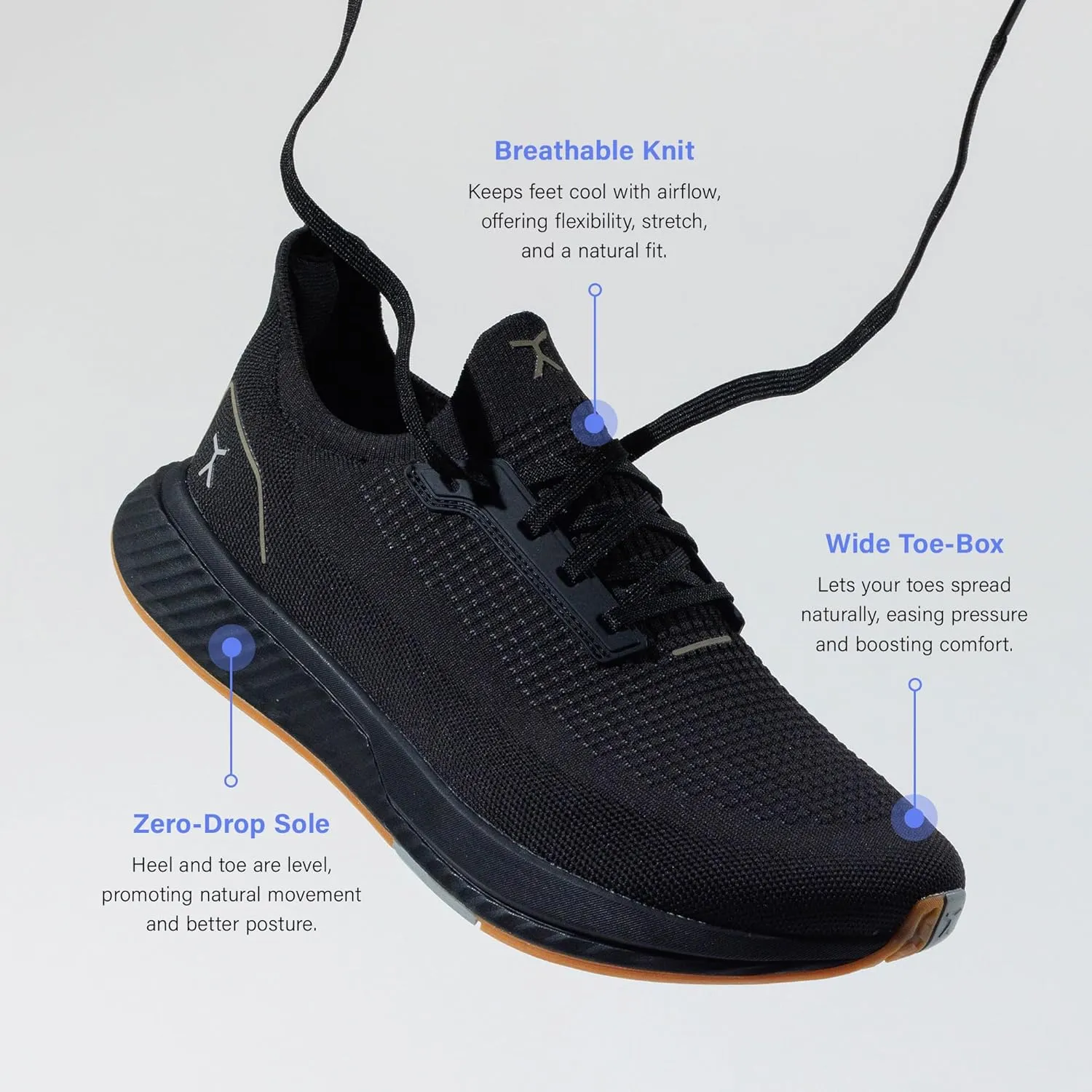 FLUX FOOTWEAR Mens and Womens Adapt Runner Wide Toe-Box Natural Movement Shoes with Breathable Knit Upper & UltraFlex Midsole Lightweight Shoes for Running, Walking & Everyday Wear