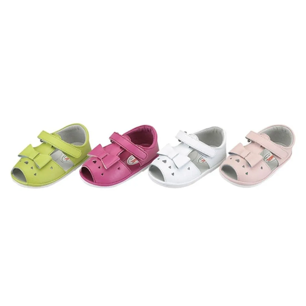 Fuchsia Bow Peek A Boo Toe Strap Sandals Baby Girls Size 2