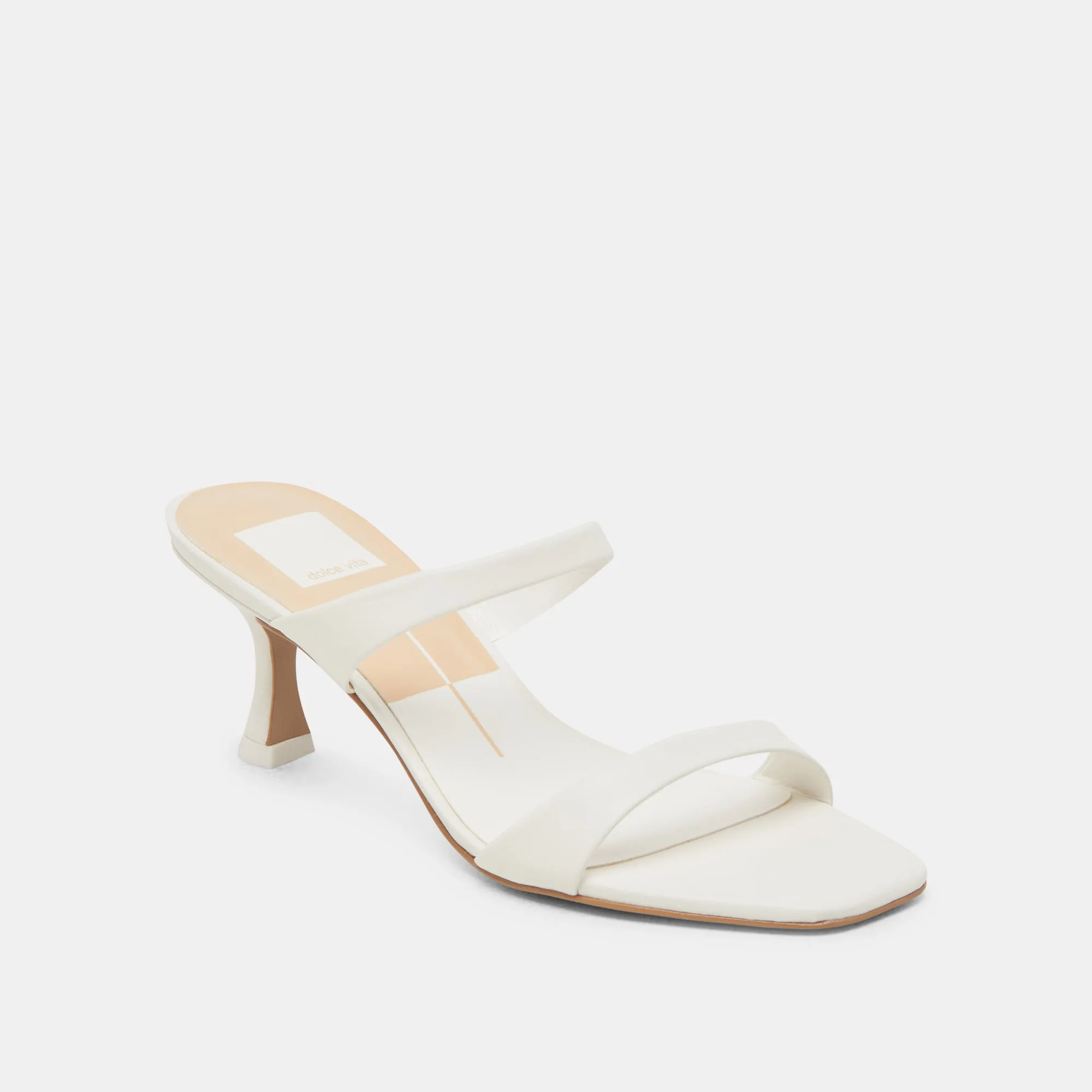 GENORA WIDE HEELS WHITE LEATHER