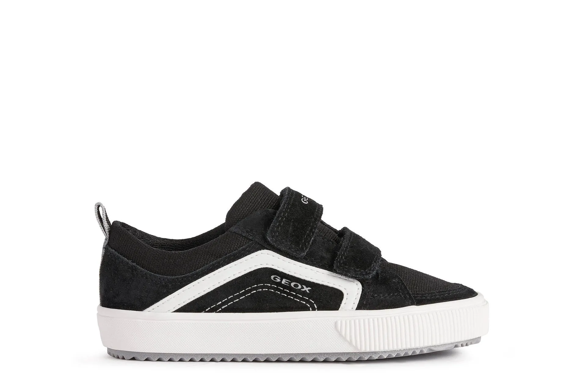 Geox Kids Trainers | Alonisso Canvas Velcro | Black & White