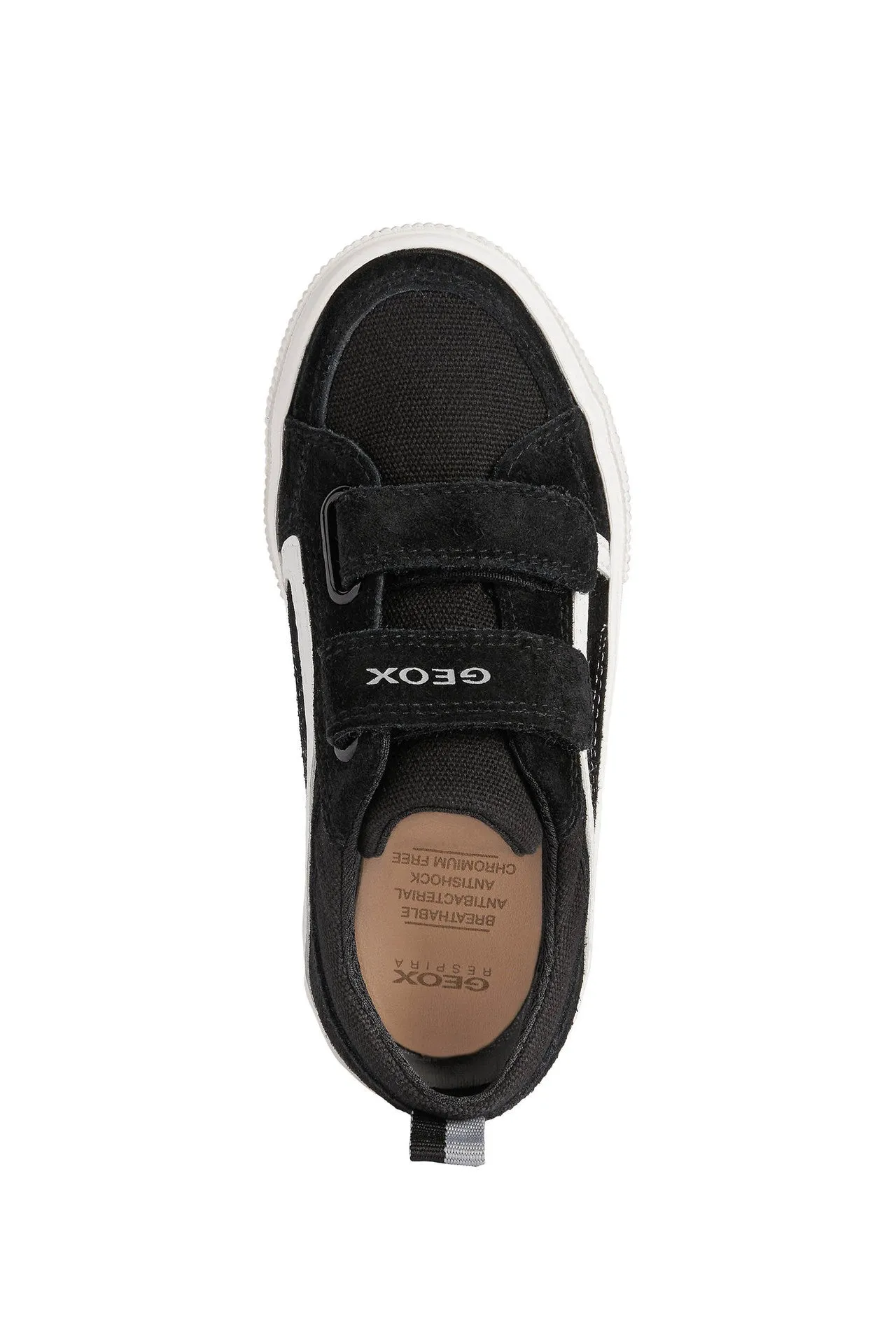 Geox Kids Trainers | Alonisso Canvas Velcro | Black & White