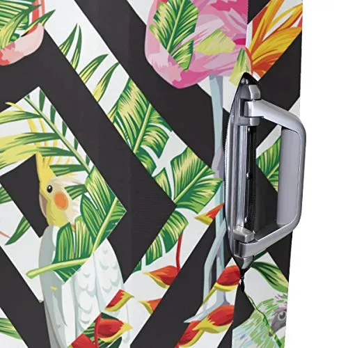 GIOVANIOR Tropical Flamingo Parrot Luggage Cover Suitcase Protector Carry On Covers