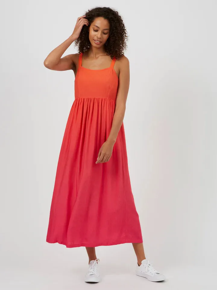 Great Plains Dip dye strappy dress Magenta Flame