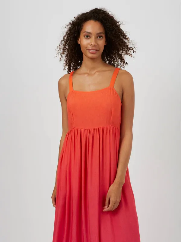 Great Plains Dip dye strappy dress Magenta Flame