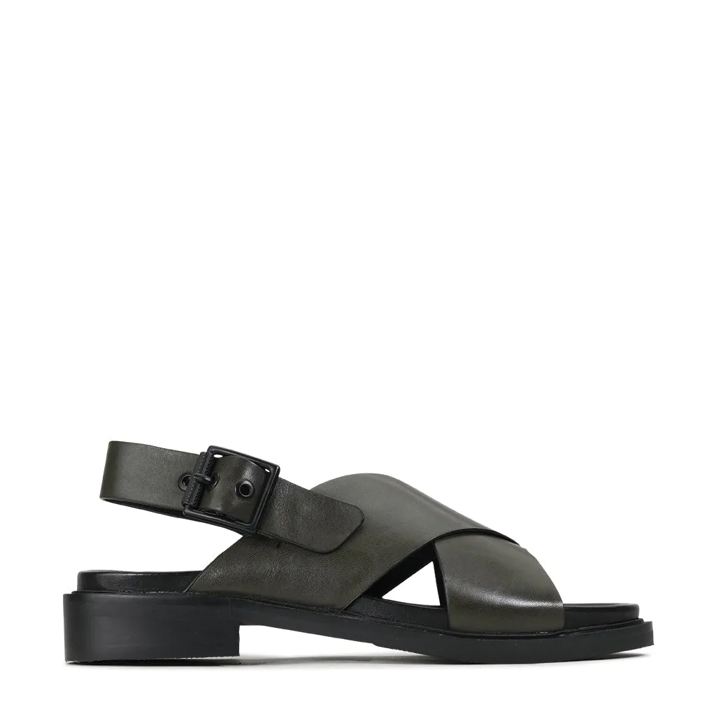 GRUNGE LEATHER SLING-BACK SANDALS