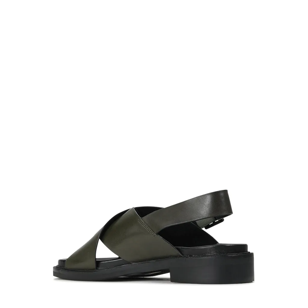 GRUNGE LEATHER SLING-BACK SANDALS