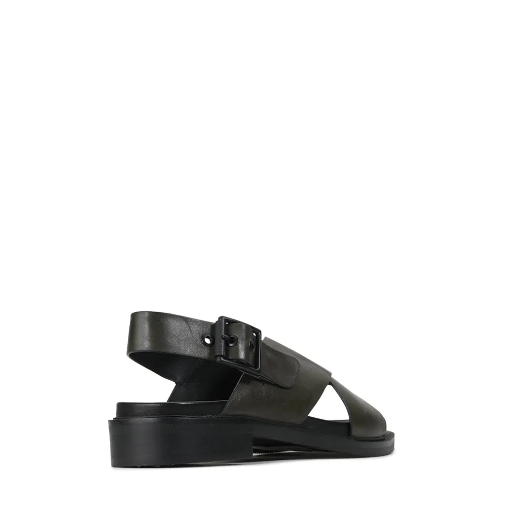 GRUNGE LEATHER SLING-BACK SANDALS