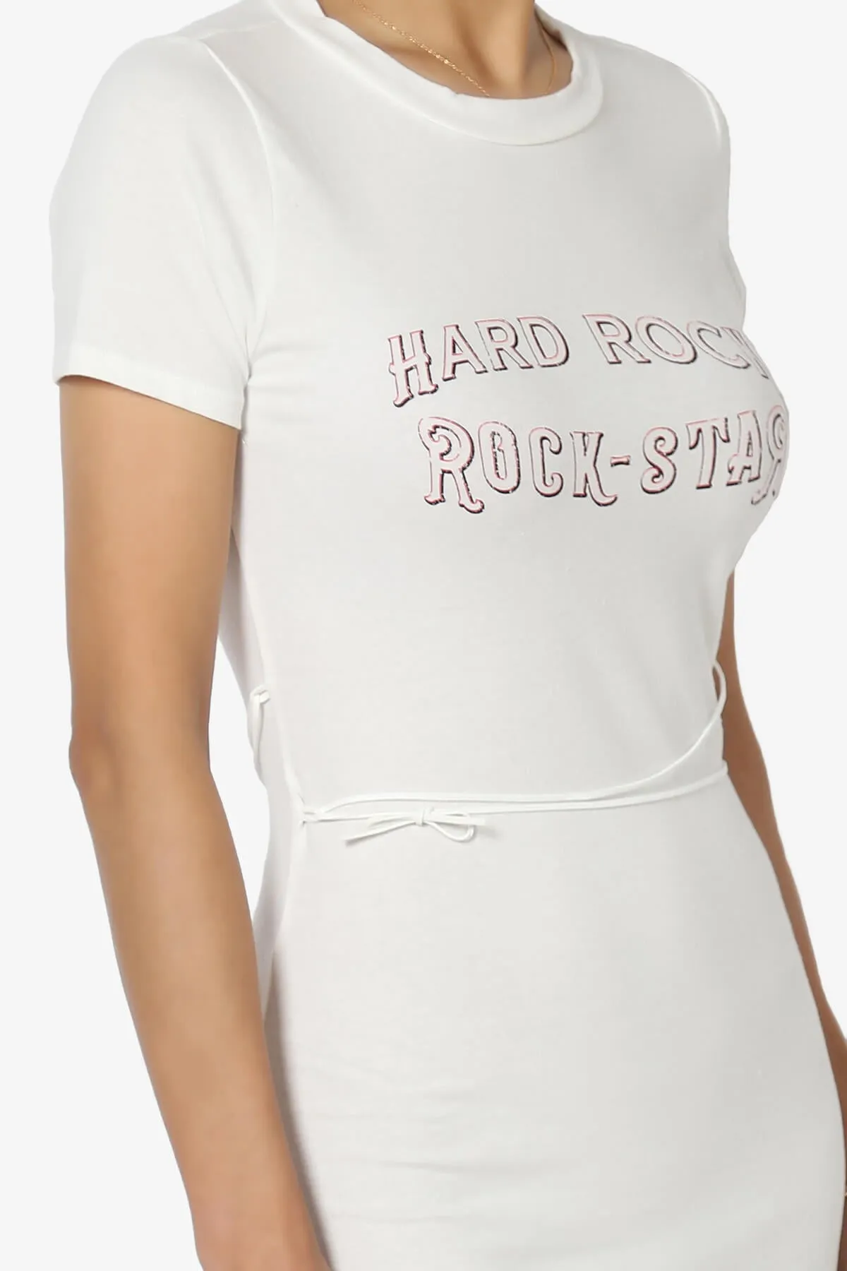 Hard Rock Wing Guitar Printed Mini T-Shirt Dress