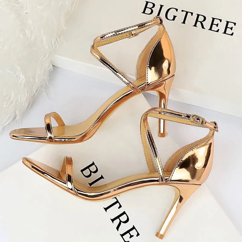 High Heels Women Pumps Sparkle Sequins Stiletto Heels 10 Cm Party Shoes