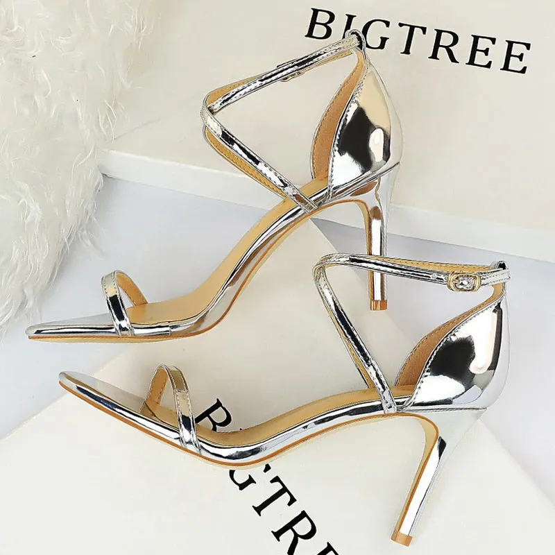 High Heels Women Pumps Sparkle Sequins Stiletto Heels 10 Cm Party Shoes