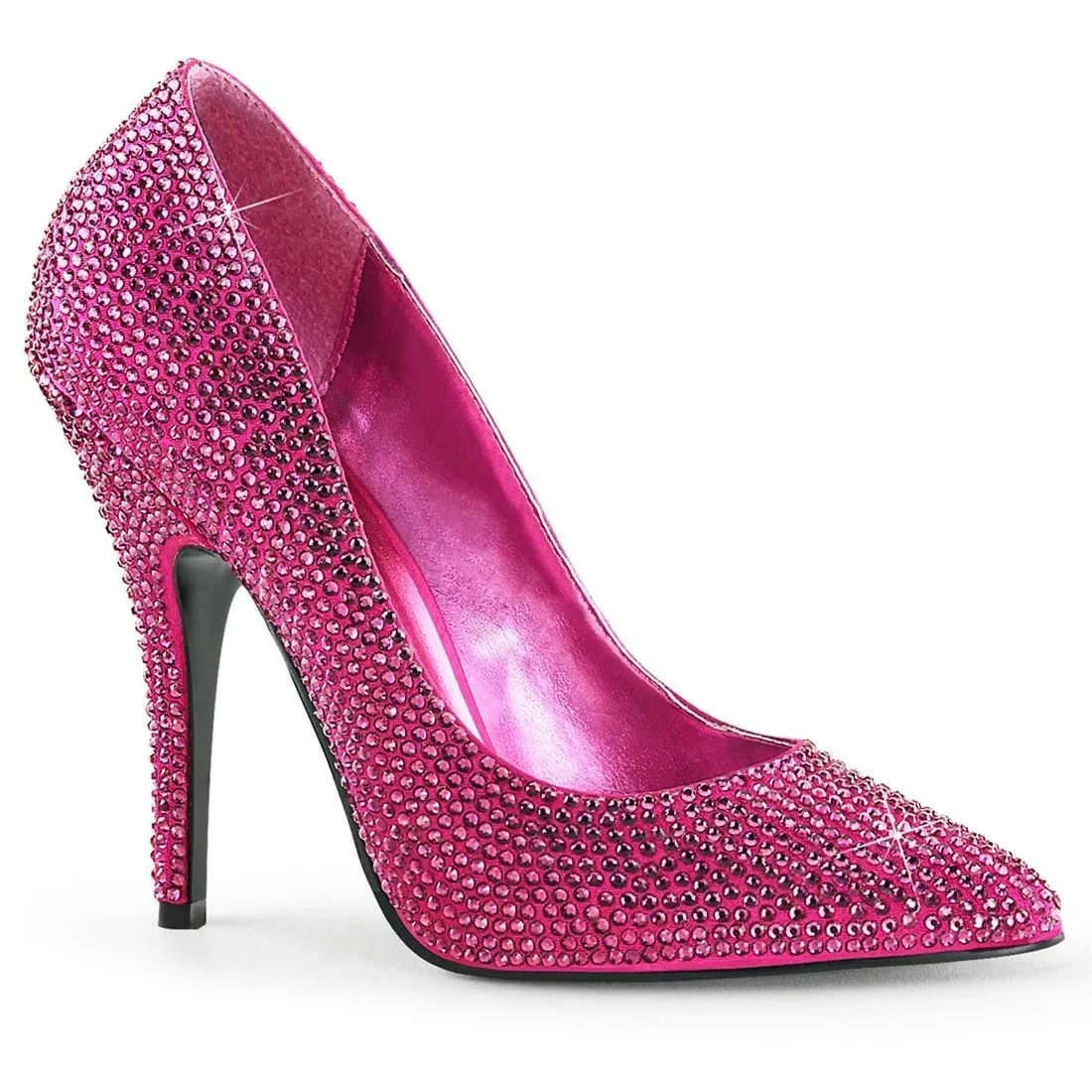 Hot Pink Heels Toe Shallow Mouth High Heels Women's Stiletto Heel Wedding Pumps