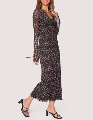 Isabella Floral Mesh Midi Dress