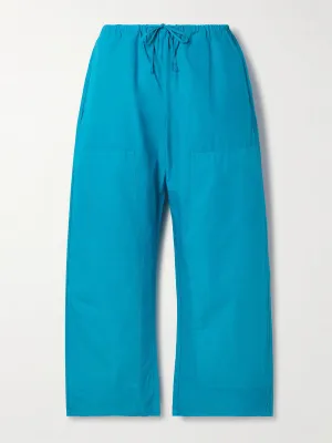 Kyoto cotton wide-leg pants