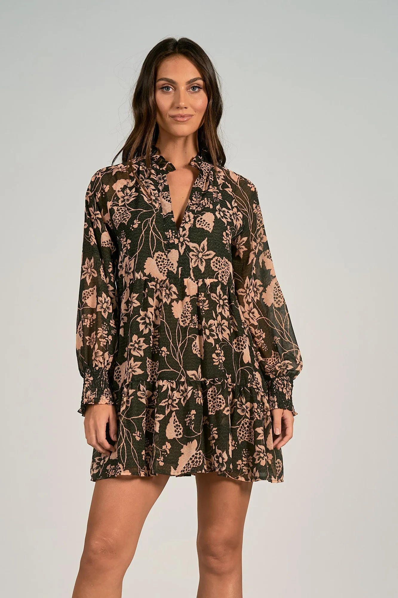Long Sleeve Tiered Dress