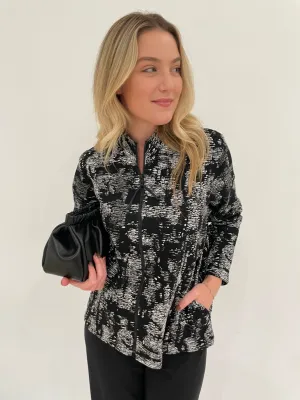 Melange Knit Zip Jacket