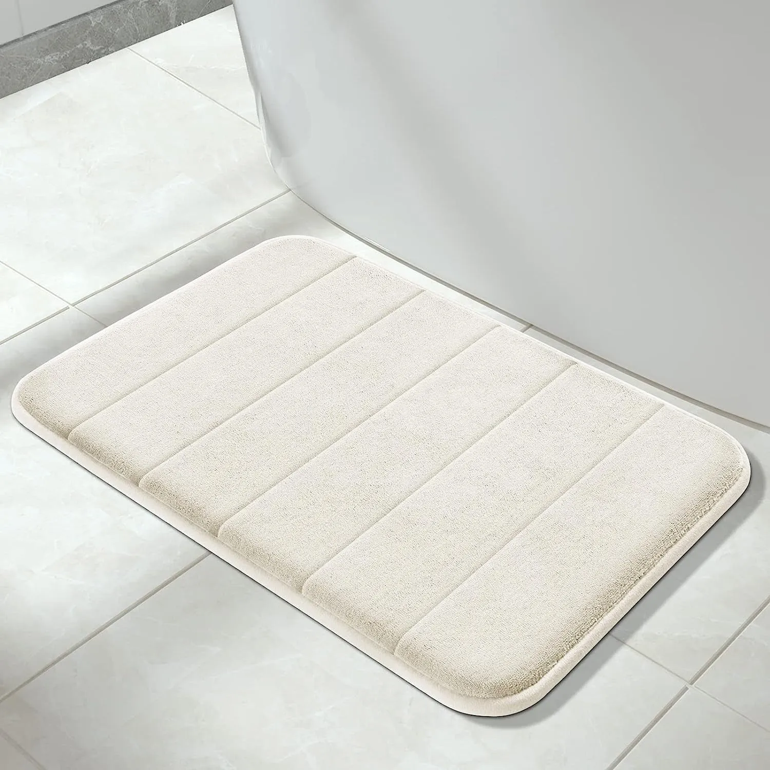 Memory Foam Soft Bath Mats - Non Slip Absorbent Bathroom Rugs