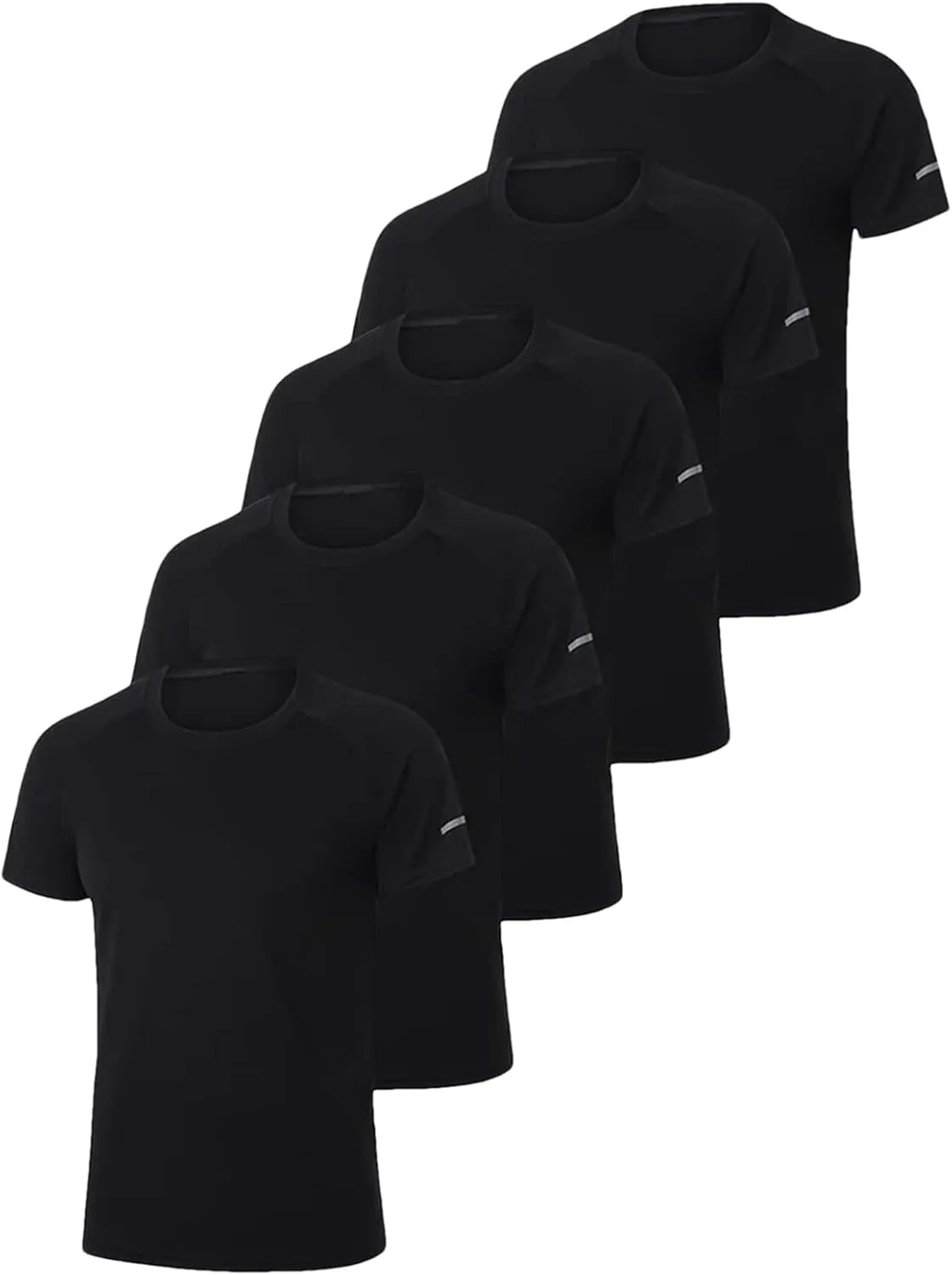 Men's 5-Pack Quick-Dry T-Shirt, Loose Fit Gym Running Outdoor Sportswear